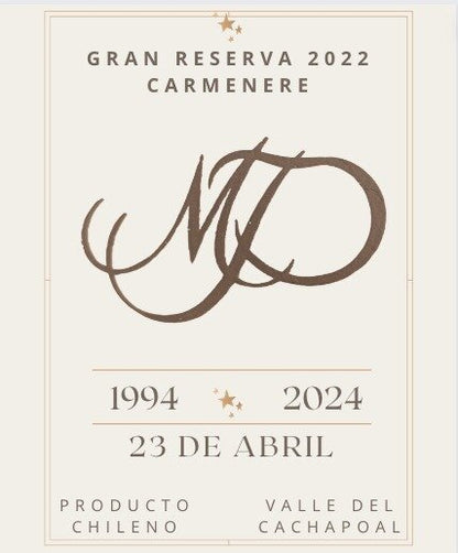 Aniversario Iniciales Dorado